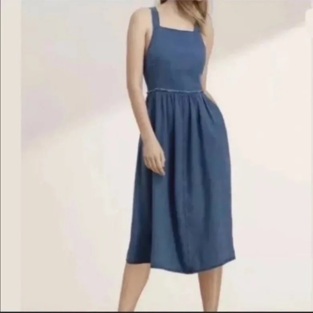 ARITZIA wilfred Hymne Light Grey Linen Blend Dress